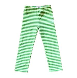 NWOT Mudpie striped leggings Size 4T Color spring green and white
